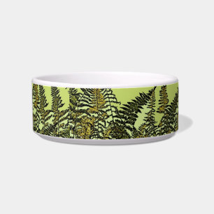 Tigela Rico verde de fern, prato de gato
