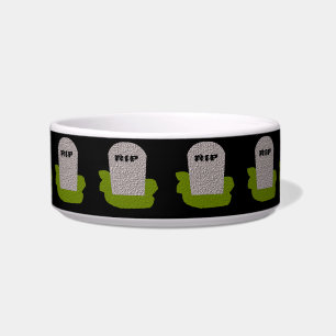 Tigela RIP Tombstone Gothic Dog/Cat Bowl
