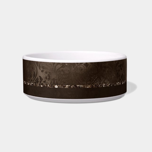 Tigela Romance em Bronze à meia-noite | Satinge Damask (Frente)