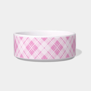 Tigela Rosa claro tartan Natal