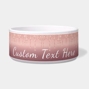 Tigela Rosa de Texto Personalizado Escamudo com Lente Dou