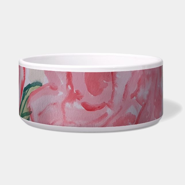 Tigela Rosa de Verão Pet Bowl cerâmico (Frente)