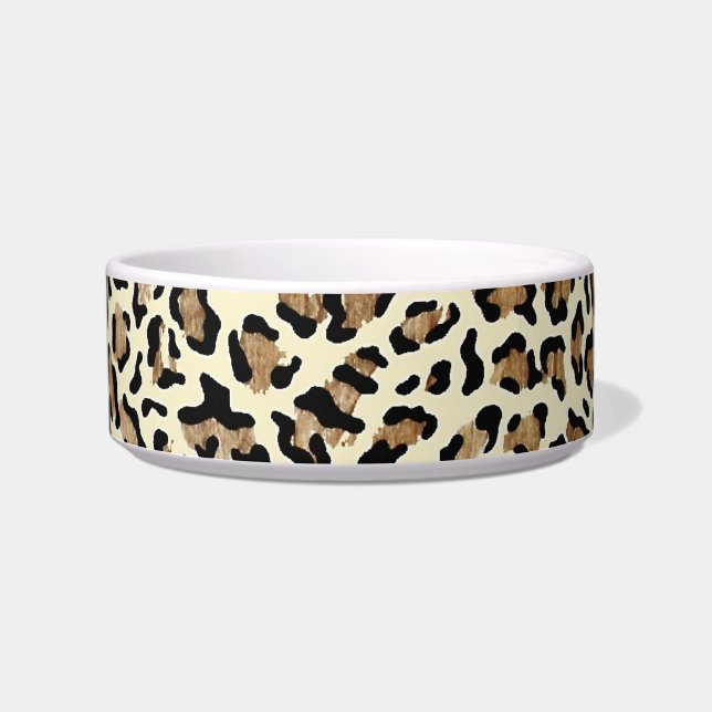 Tigela Rosa elegante do leopardo elegante (Frente)