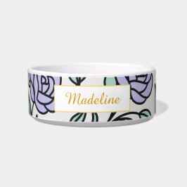 Tigela Rosa Jardim Personalizada Beleza Fera Roxa