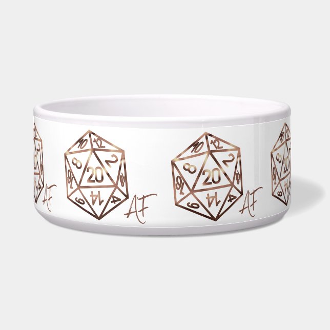 Tigela RPG Crit AF | Copper Fantasy Tabletop Gamer Dice (Frente)