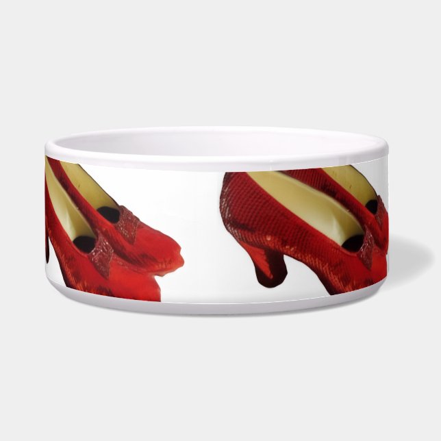Tigela Ruby Red Slippers Calçado Pet Bowl De Cerâmica Des (Frente)