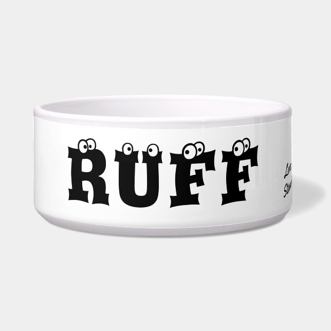 Tigela Ruff Cute Text Personalized Pet (Frente)