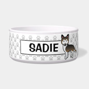 Tigela Sable Cartoon Siberian Husky Dog