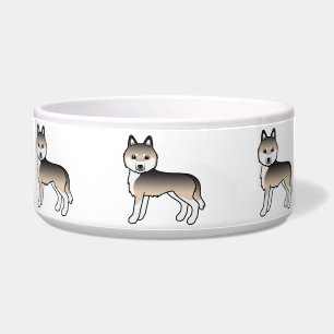 Tigela Sable Siberian Husky Cute Cartoon Dogl
