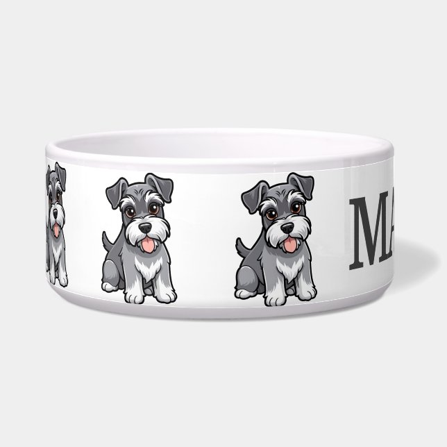 Tigela Schnauzer Fofo Personalizado (Esquerda)