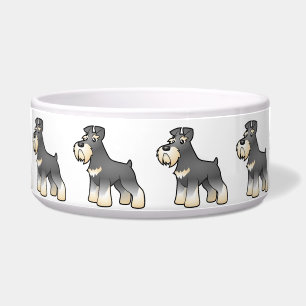 Tigela Schnauzer gigante/padrão/diminuto dos desenhos