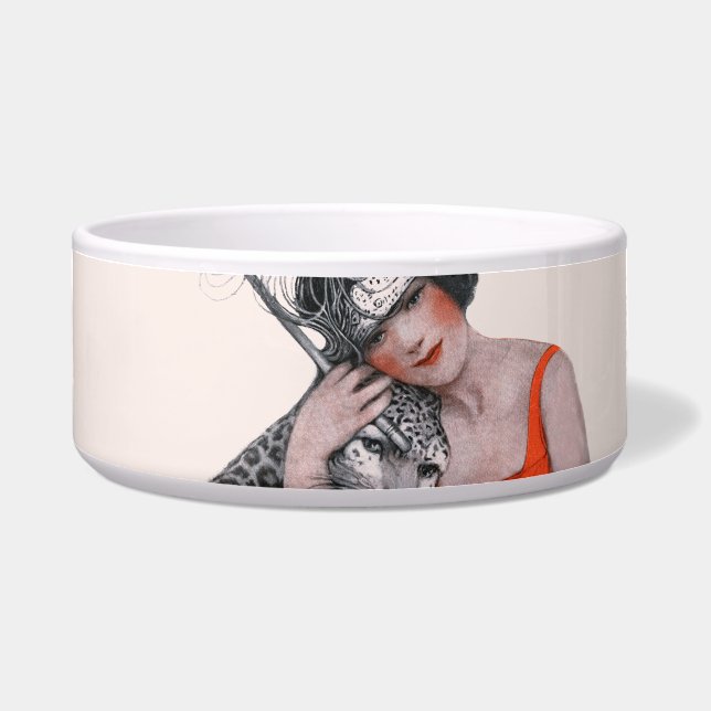 Tigela Senhora e leopardo (Frente)