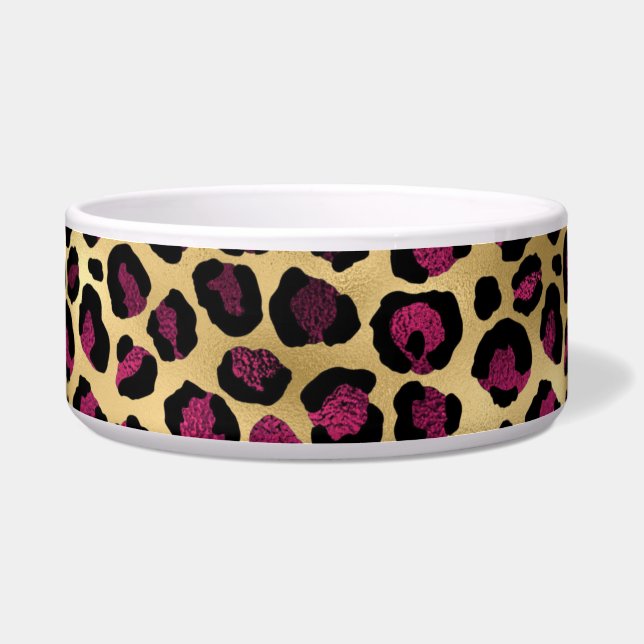 Tigela Série Leopard Burgundy e Dourada Design 2 (Frente)
