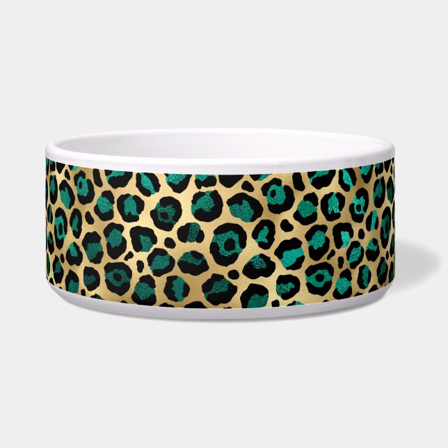Tigela Série Teal e Gold Leopard Design 14  (Frente)
