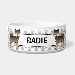 Tigela Sesame Shiba Inu Cão Cute com Nome de Pet