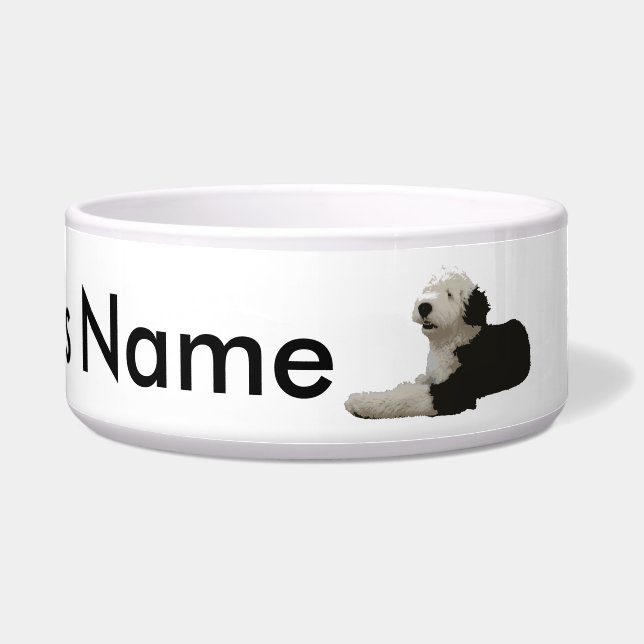 Tigela Sheepdog inglês velho (Frente)