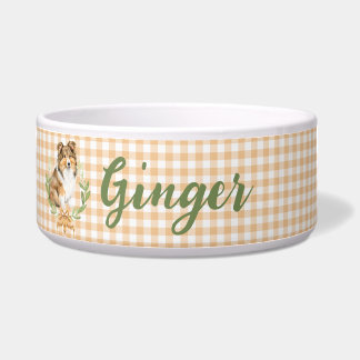 Tigela Sheltie Louro em um Galho de Louro | Personalizado