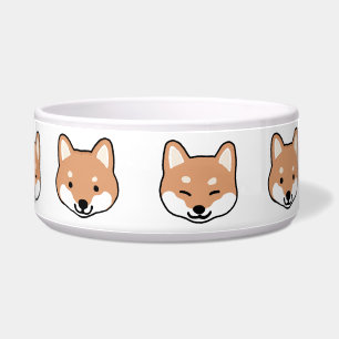 Tigela Shiba Inu Cachorro Engraçado Faces Comida de Pet o