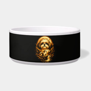 Tigela Shih Tzu Uivando para a Lua Cachorro Engraçado