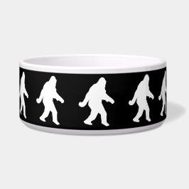 Tigela Silhueta De Asquatch Branco Para Fundo Escuro