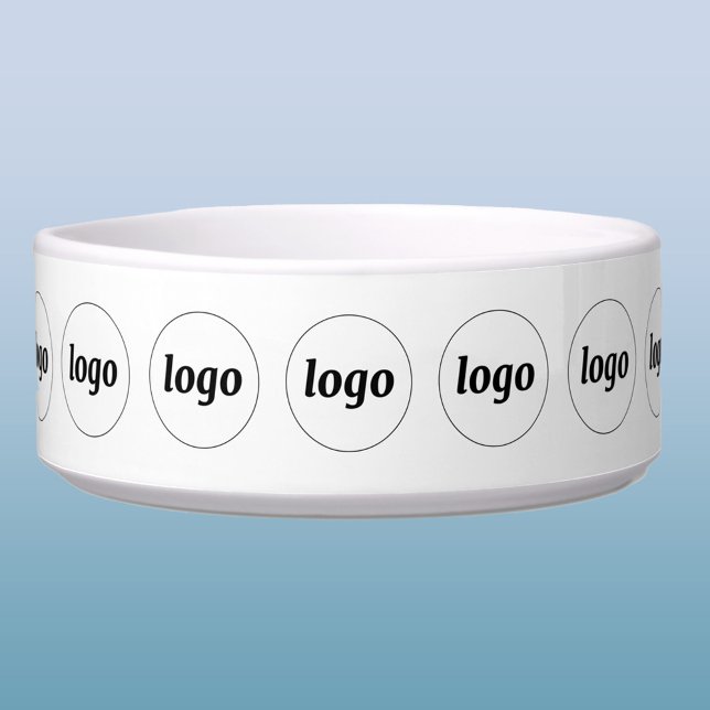 Tigela Simples Material de Promoção Empresarial para Anim (Simple logo pattern business branding promotional dog bowl for a pet friendly company)