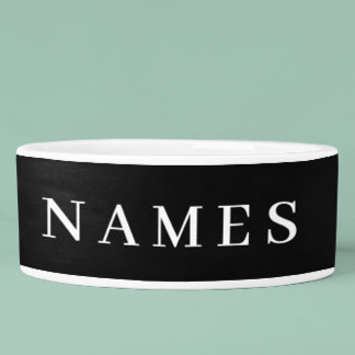 Tigela Simples Preto Personalizado Adicionar Seu Nome Ele
