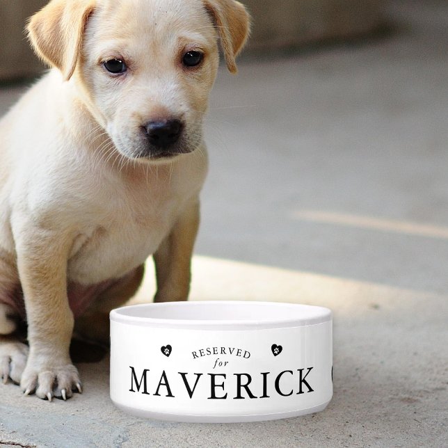 Tigela Simples Reservado para Cão Personalizado (Criador carregado)