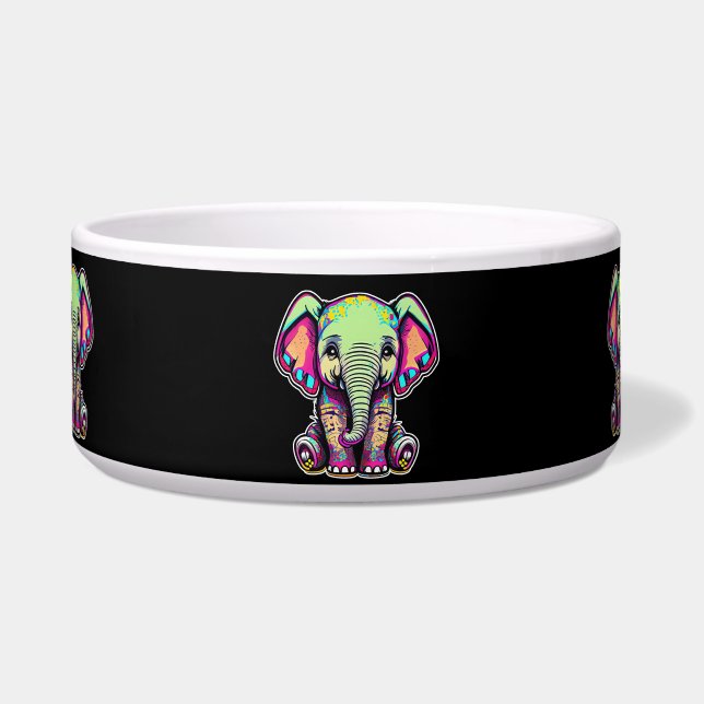 Tigela Simulação digital do lindo bebê elefante (Frente)