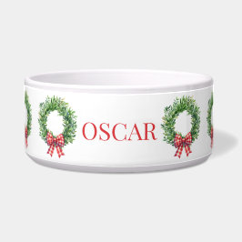 Tigela Solha Verde De Aquarela Com Arco De Gingham Vermel