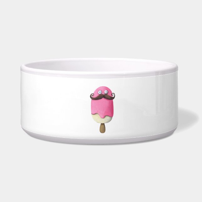 Tigela Sorvete cor-de-rosa com bigodes (Esquerda)