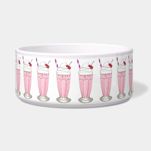 Tigela Sorvete de Morango Rosa Comprar a deserto de Milks (Frente)