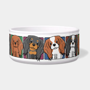 Tigela Spaniels de rei descuidados Charles dos desenhos