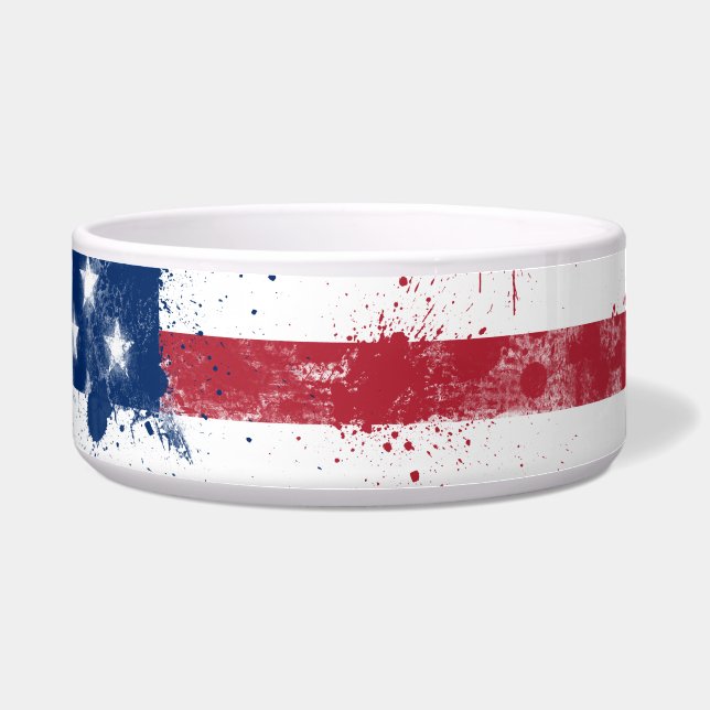 Tigela Splatter Painted American Flag (Frente)