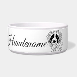 Tigela St. Bernard Dog Line Art personalized bowl