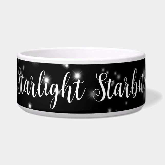 Tigela Starlight Sparkles Black and White Stars (Frente)