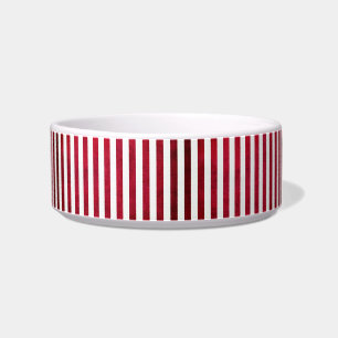 Tigela Stripes vermelhas e brancas sobre textura do Tecid