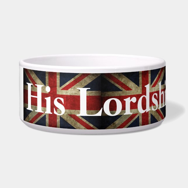 Tigela Sua autoridade que o cão Union Jack Ingleses (Esquerda)