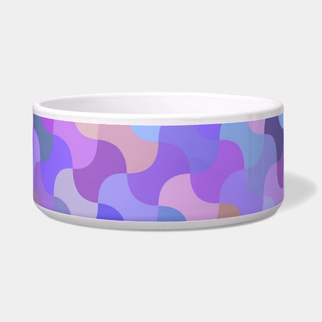 Tigela taça de comida de gato mosaico pastel (Frente)