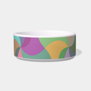 Tigela taça de comida de gato mosaico pastel