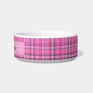 Tigela Tartan cinzento cor-de-rosa da xadrez