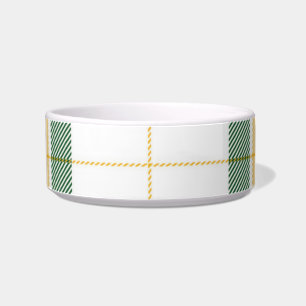 Tigela Tartan médio Pet Bowl verde e amarelo