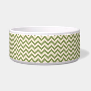 Tigela Tartaruga Verde e Chevron Branco Antigo