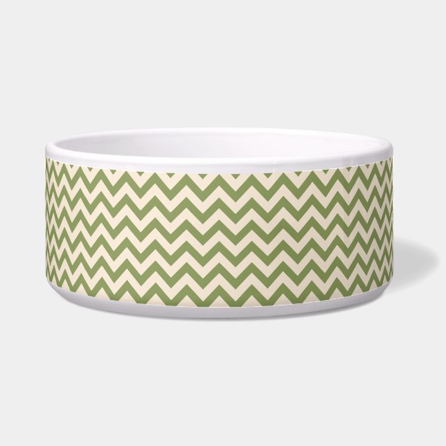 Tigela Tartaruga Verde e Chevron Branco Antigo (Frente)