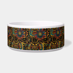 Tigela Teal "Aztec Dream" Luxe Large Pet Bowl