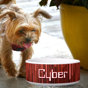 Tigela Techno Cyberspace Red e Black Personated Pet