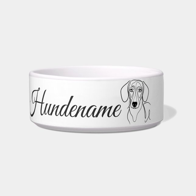 Tigela Teckel Minimalist Line Art personalized bowl (Frente)