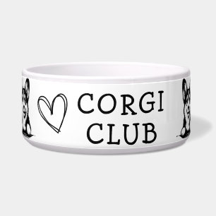 Tigela Tema Corgi Preto e Branco