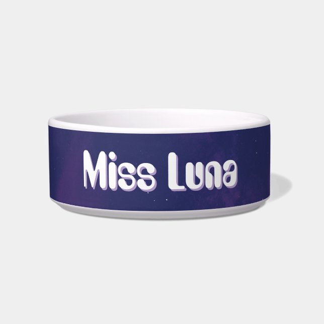 Tigela Tema do Espaço Exterior da Galáxia Azul Pet Bowl (Frente)