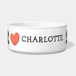 Tigela Tema personalizado do Labrador Retriever preto cur