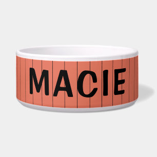 Tigela Terracotta e Black Thin Strike Name Cat Dog